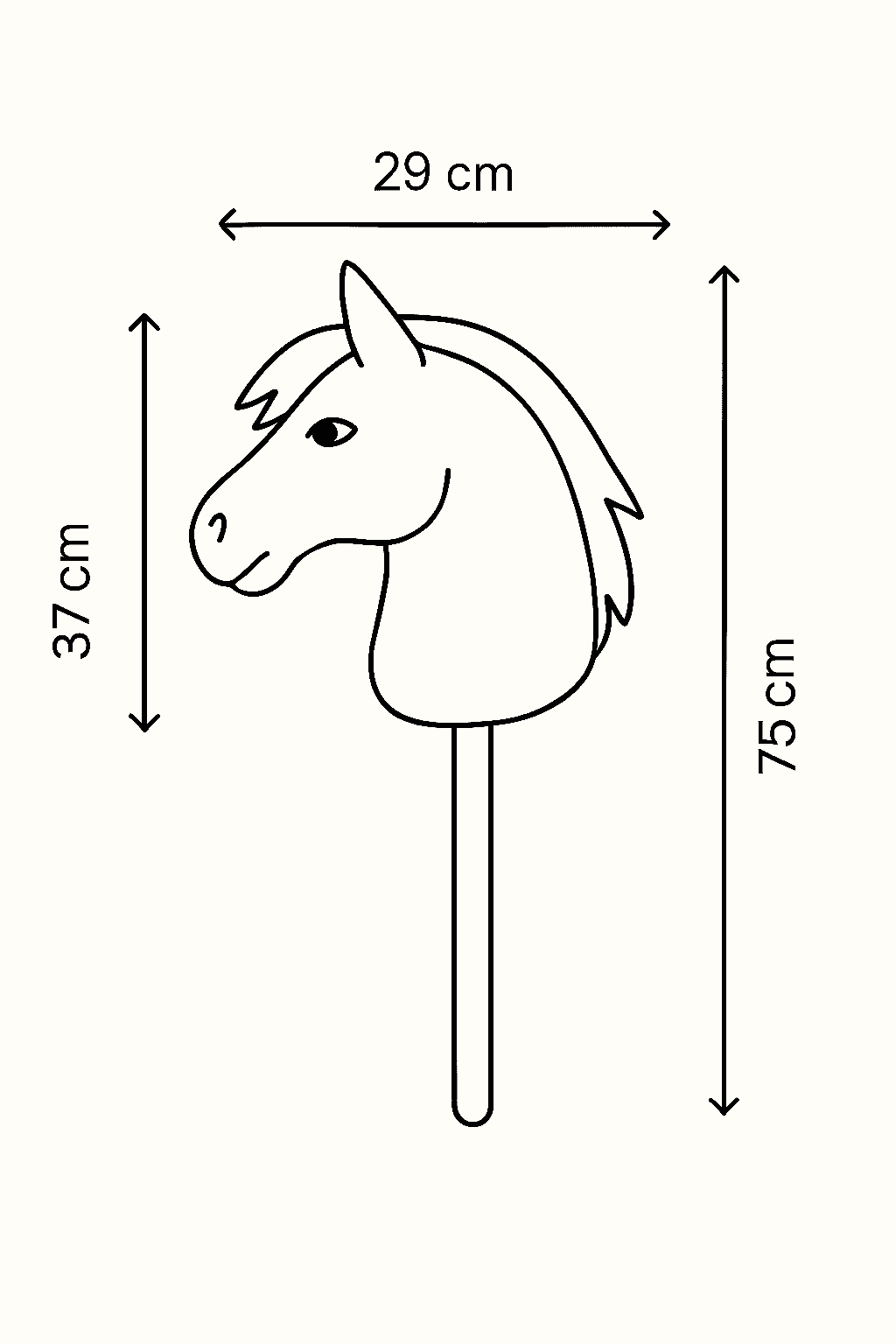 Hobby horse afbeelding maat