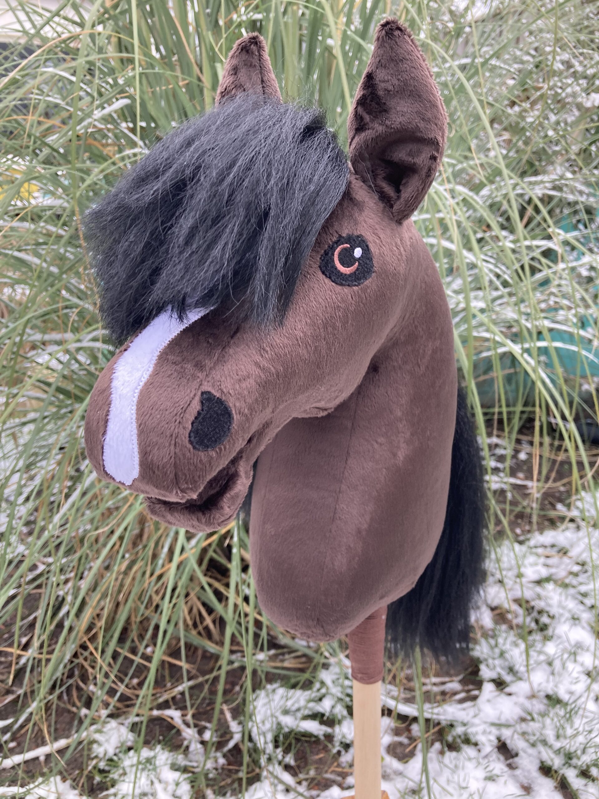Productfoto hobby horse bruin grote bles